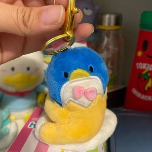 Gudetama Tuxedo Sam plush keychain